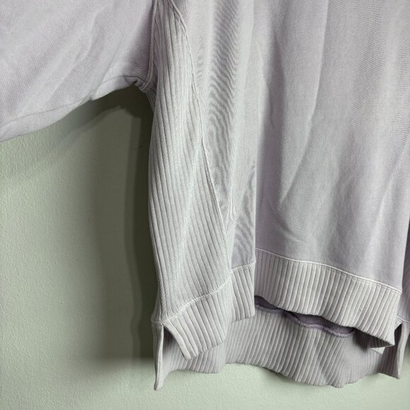 NWT Aerie Oversized Mock Neck Sweatshirt Lavender Purple Ribbed Cozy Pullover - Picture 5 of 13
